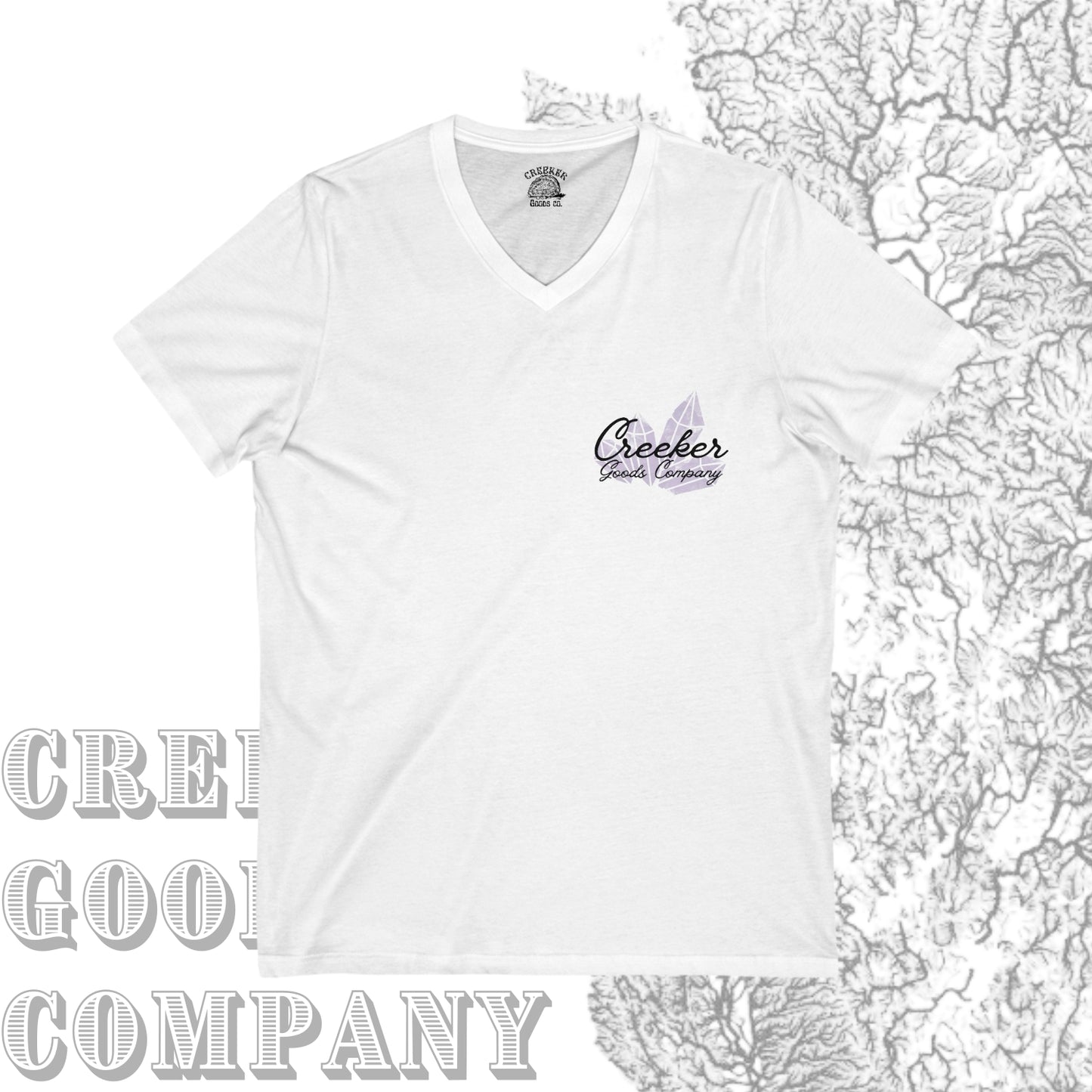 Amethyst Crystal V-Neck Tee