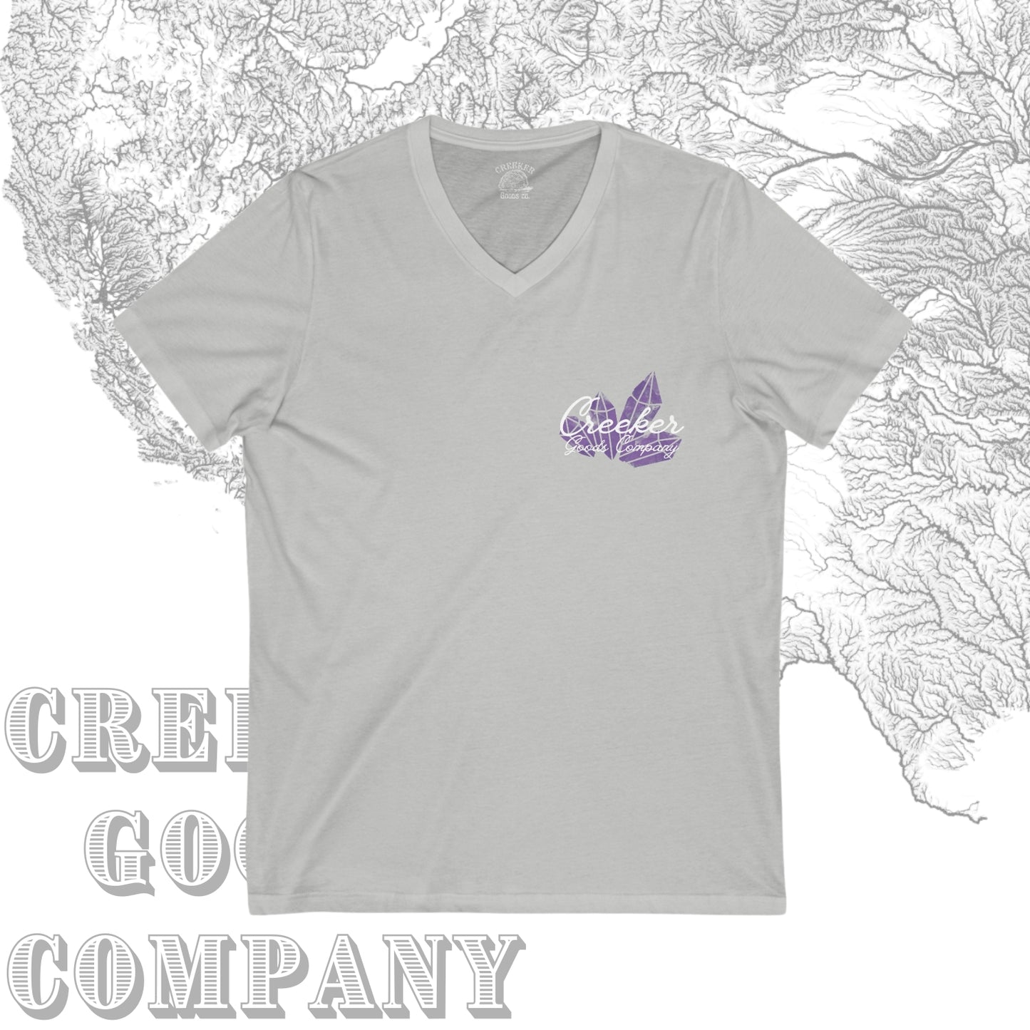 Amethyst Crystal V-Neck Tee